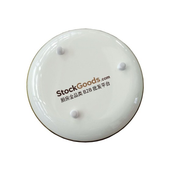 High Quality Floral Enamel Plate with Feet, Golden Rim, Bottom with Logo, Multiple Sizes & Multiple Patterns Available